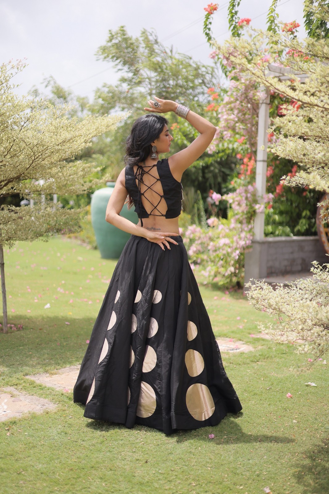 STEPNSHOP Navratri Collection Roman Silk With Gota work Lehenga Choli 23381