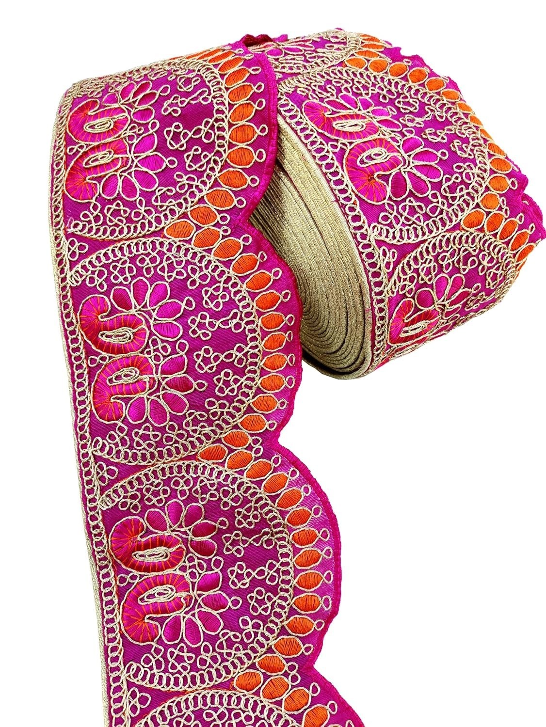 Golden Embroidery Heavy Work Trim Lace Border Falls for Saree Kurti Dresses