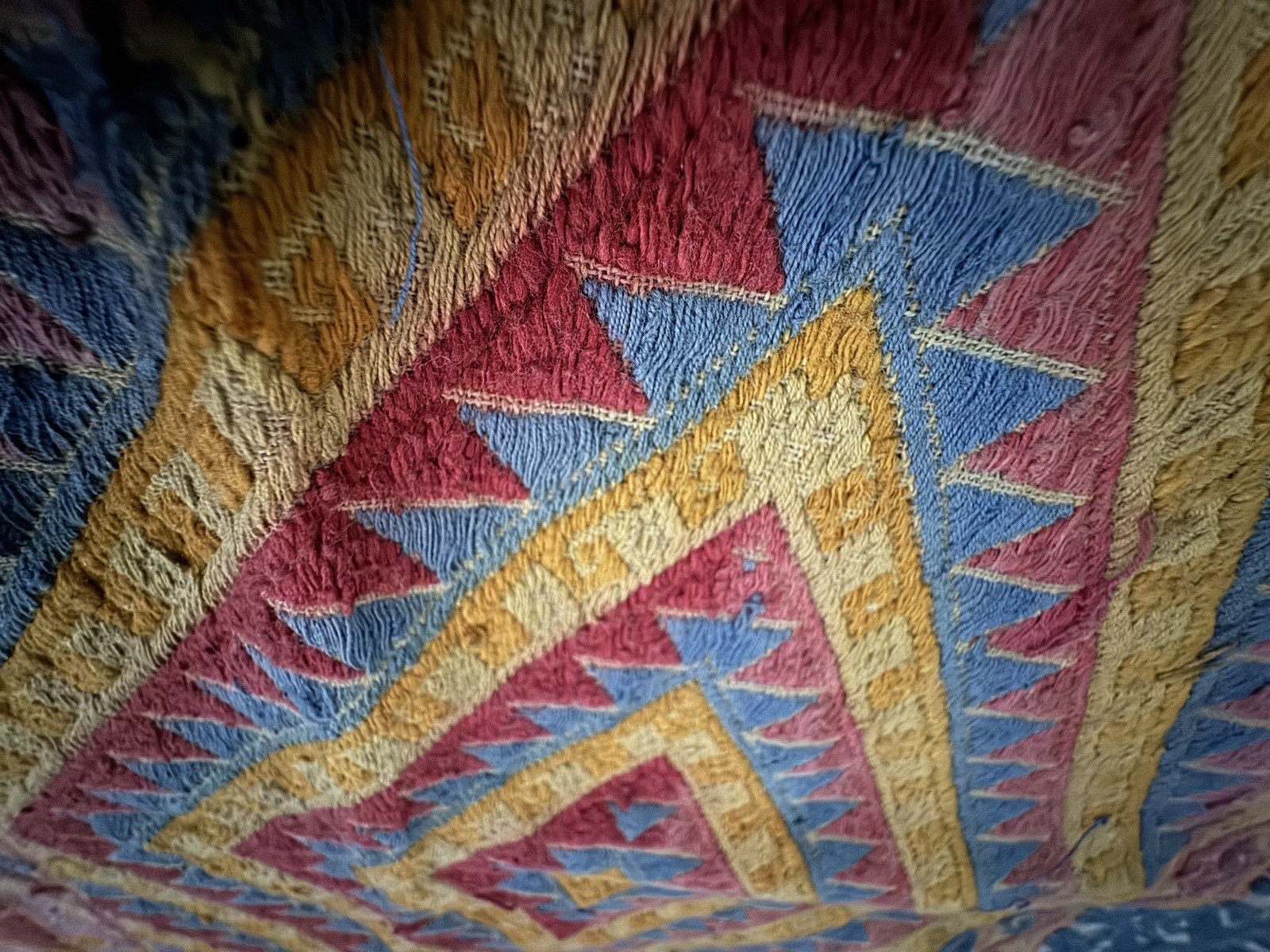 Vintage Laotian Laos hand woven Shawl Scarf 40” X 19.25”