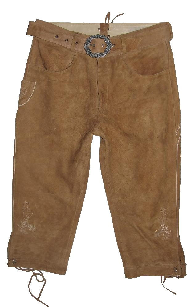 – THE WILDSCHÜTZ – Men’s Traditional LEDERHOSE / Knickerbockers In Ochre Size 48