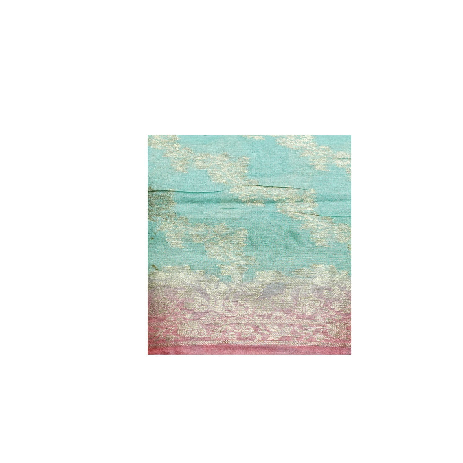 Namaste Vintage Blue Sarees 100% Pure Silk Woven Indian Sari 5YD Craft Fabric