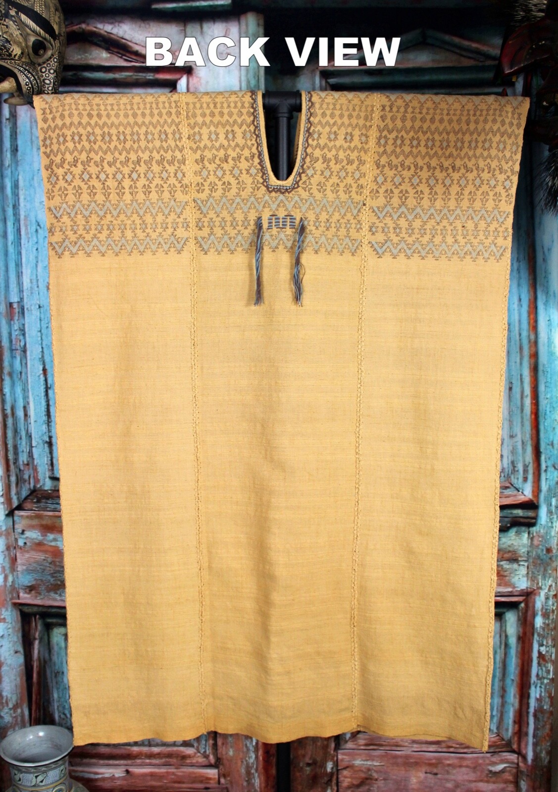 Huipil Natural Dye Handwoven San Bartolo Yautepec Backstrap Loom Oaxaca Mexico