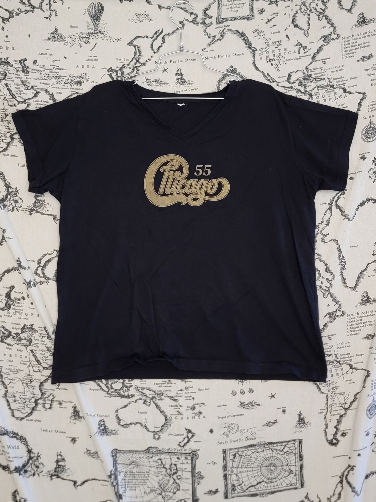 Chicago 55 Graphic T-Shirt Women’s V-Neck Short Sleeve “Feelin’ Stronger” Top