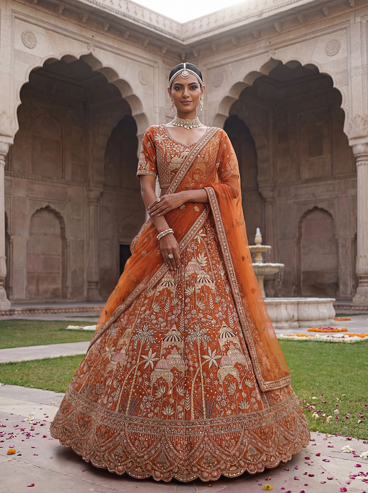 Net Lehenga Choli Sequins Zari Embroidery Bridal Wedding Party Wear Set