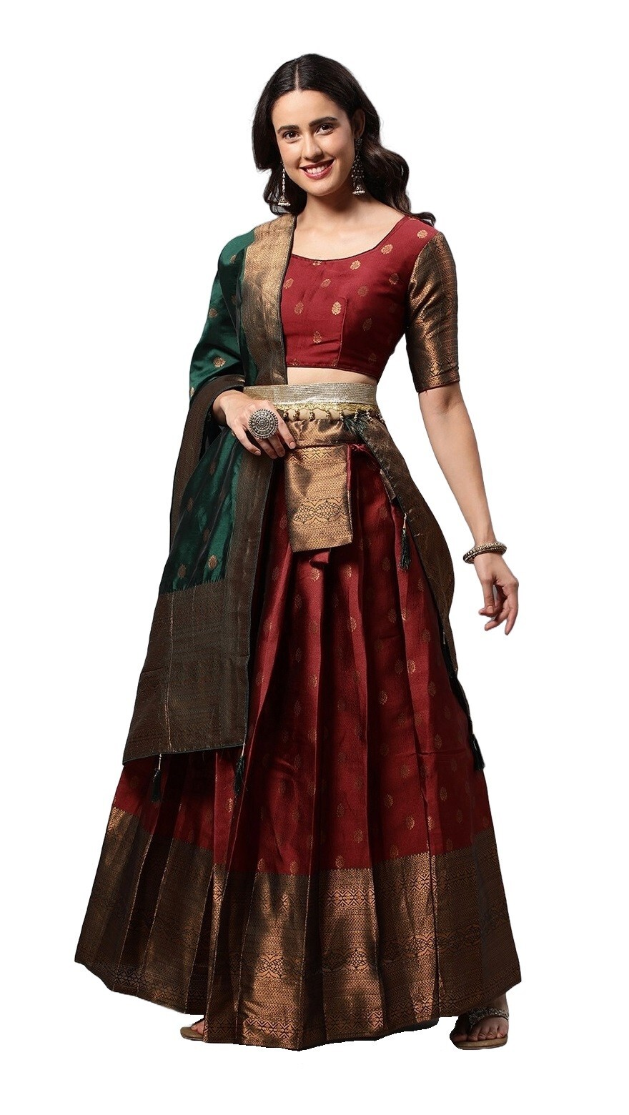 half saree lehenga choli for women ready to wear wedding party wear lehenga set