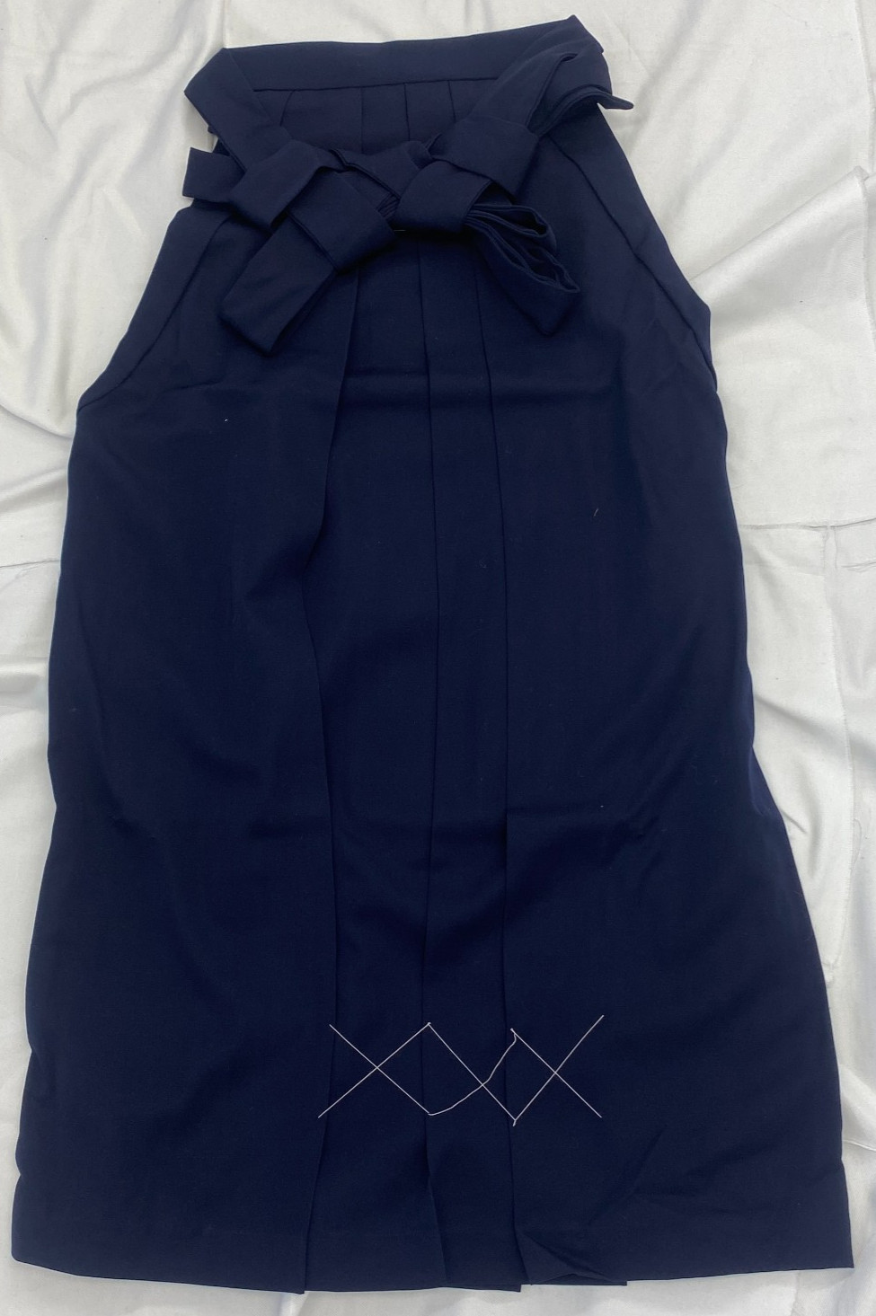 Japanese Vintage Kimono Woman’s Hakama Cotton Navy Traditional Length 40in