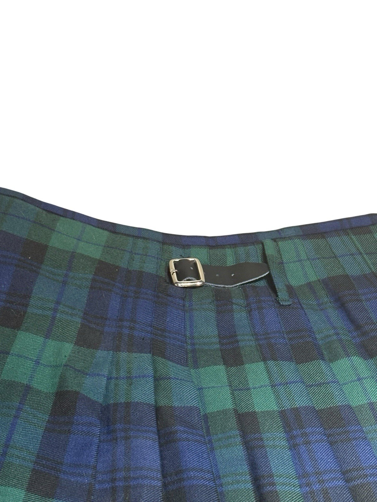 NEW Saltire Collections Blackwatch Tartan Kilt Sz 42 Pleated Scottish Green/Blue