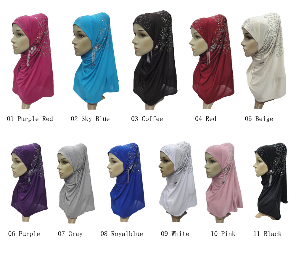 One Piece Women Amira Hijab Scarf Headscarf Wrap Muslim Shawls Islamic Cover New