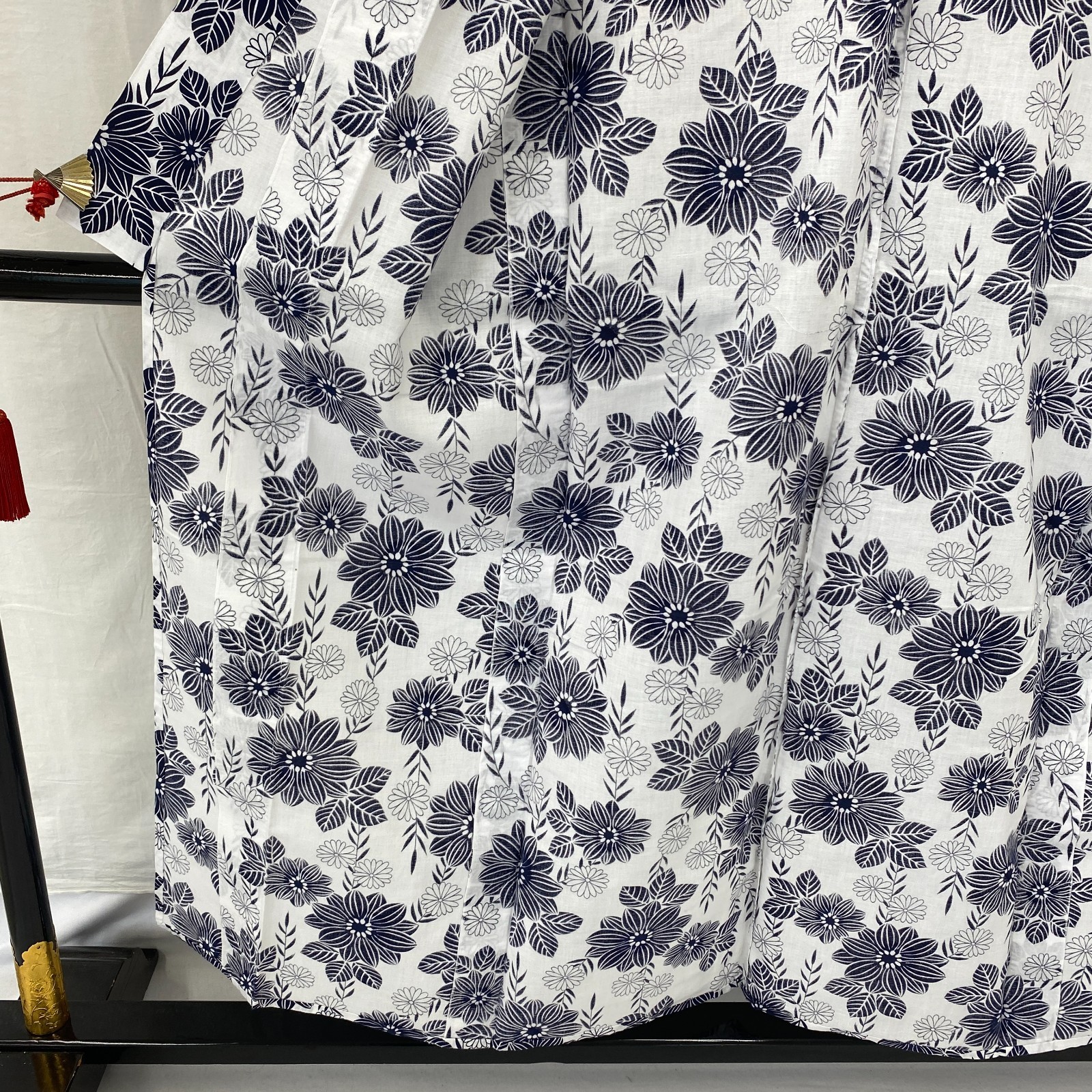 Japanese Vintage Kimono Yukata Cotton White No Lining Traditional Length 59 in