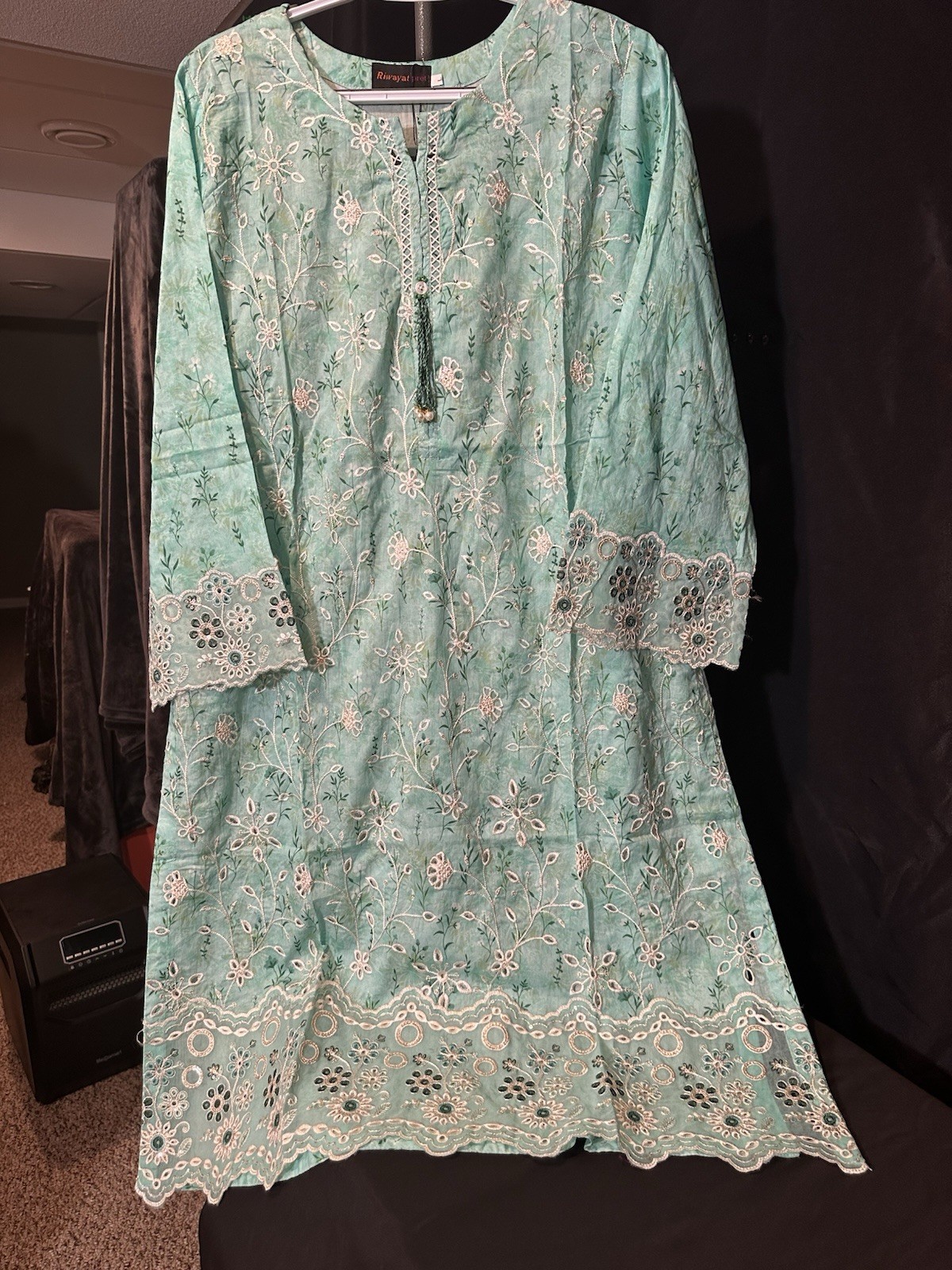 Riwayat Brand Embroidered Lawn / Cotton Shirt / Kurti – 1 Pc – Large Only -$22