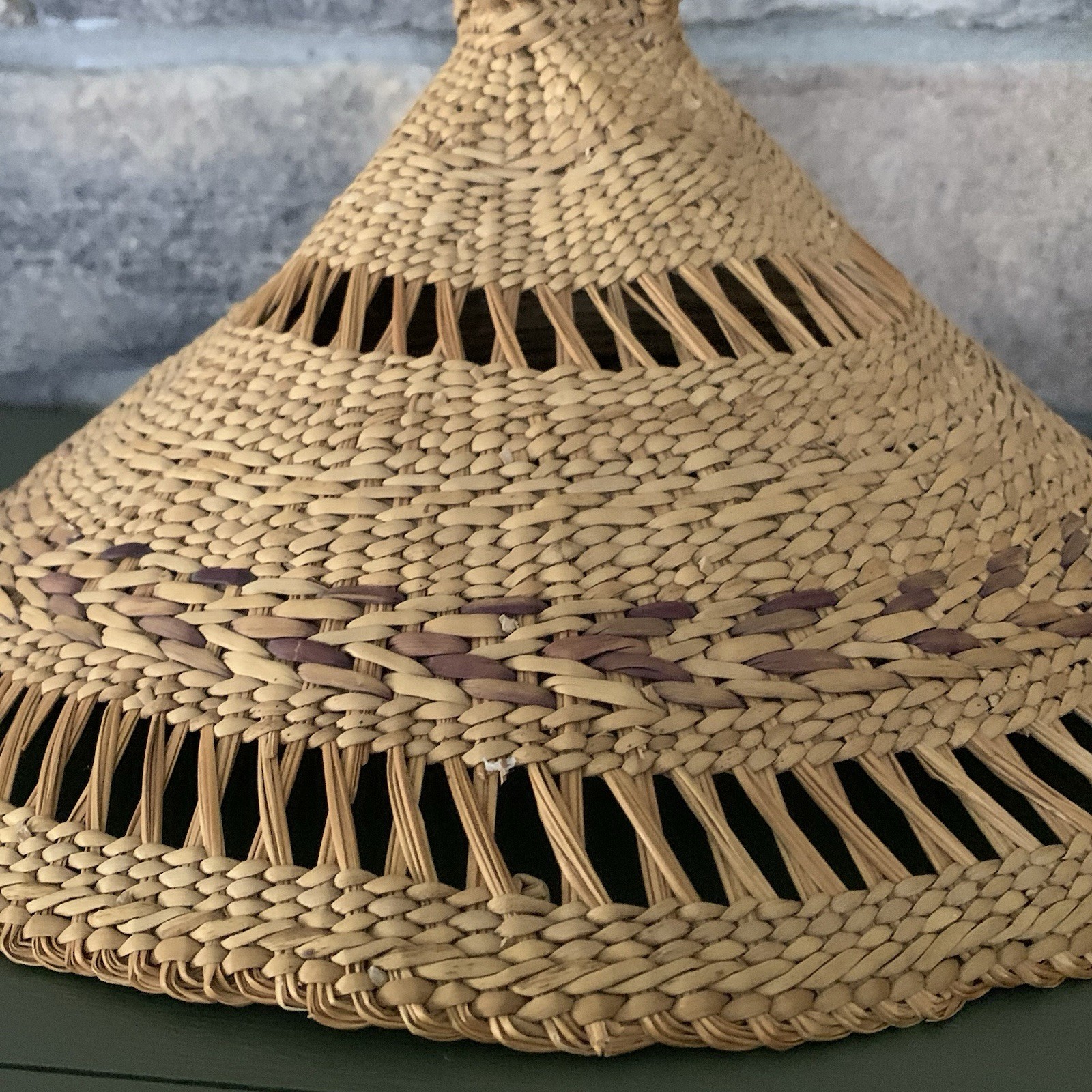 Mokorotlo Traditional Native African Woven Round Conical Hat 14”