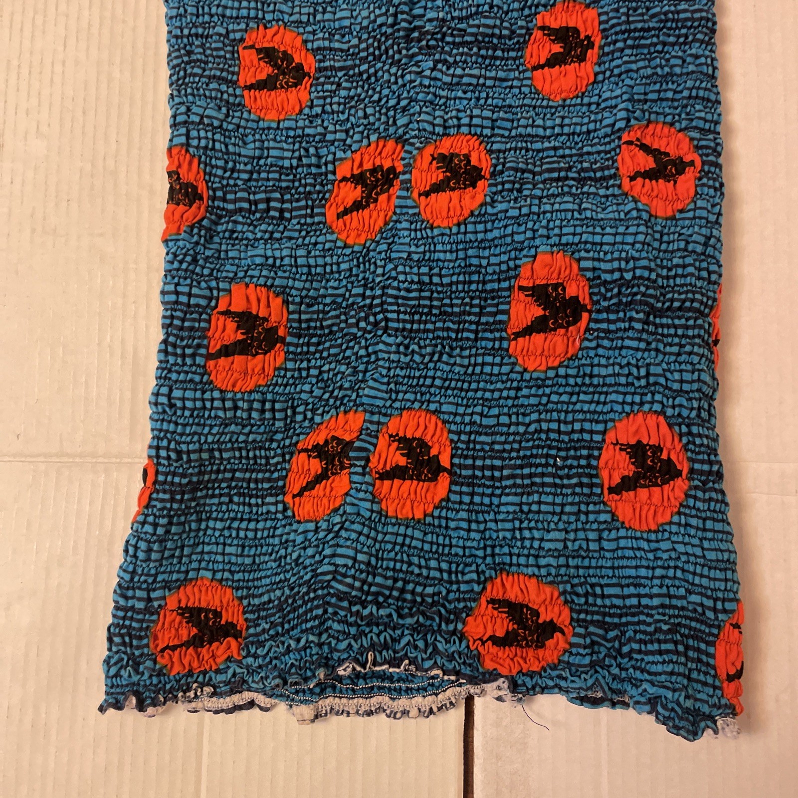 Women’s African Wax Dashiki Ankara Homemade Blue Body Con Tube Scrunchy Dress