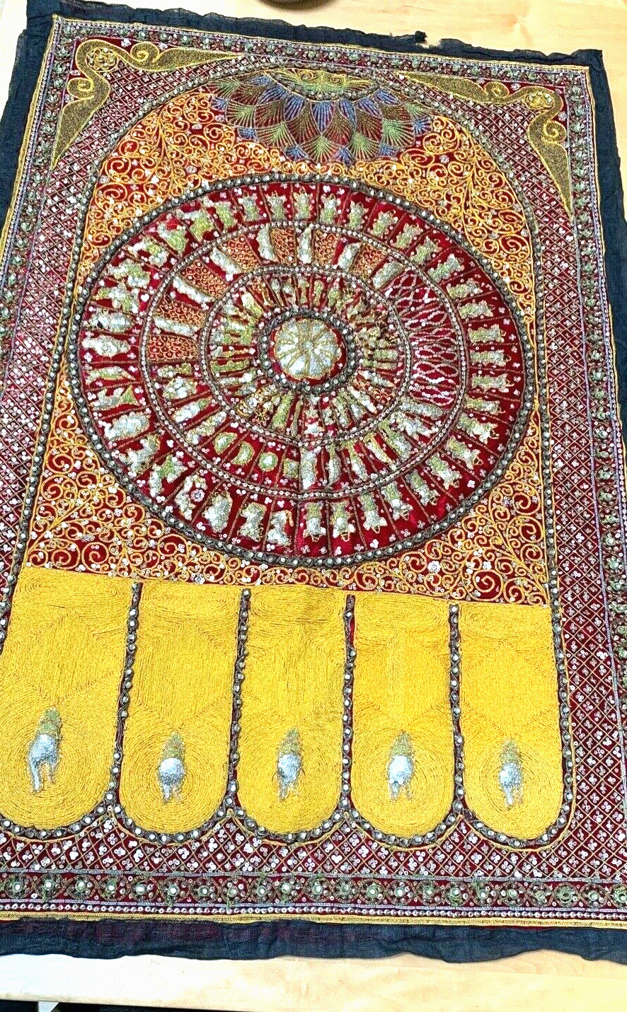 Spectacular Vintage Embroidered Wall hanging from Thailand