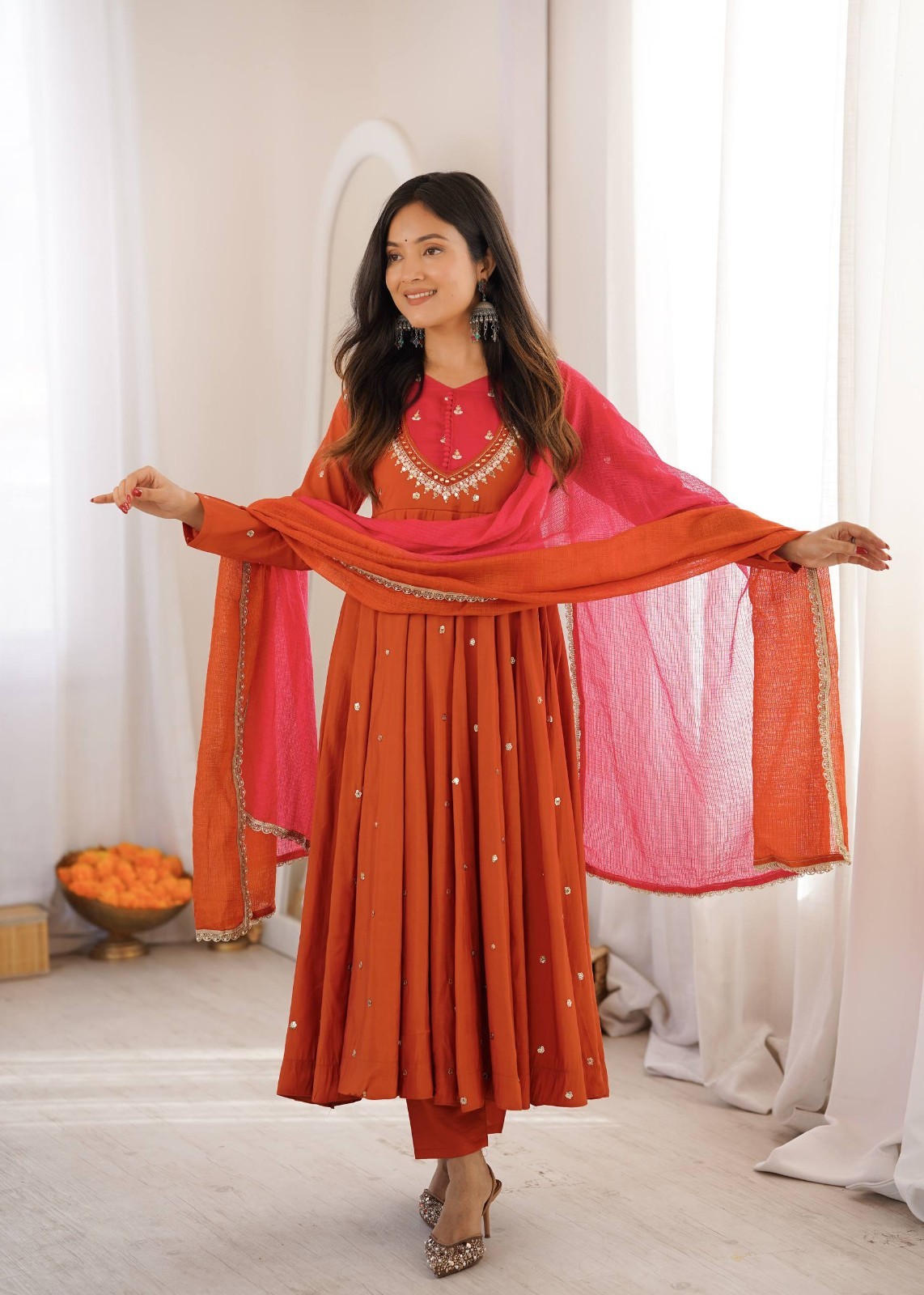 Attractive Designer Roman Silk Salwar Kameez With Dupatta For Wedding