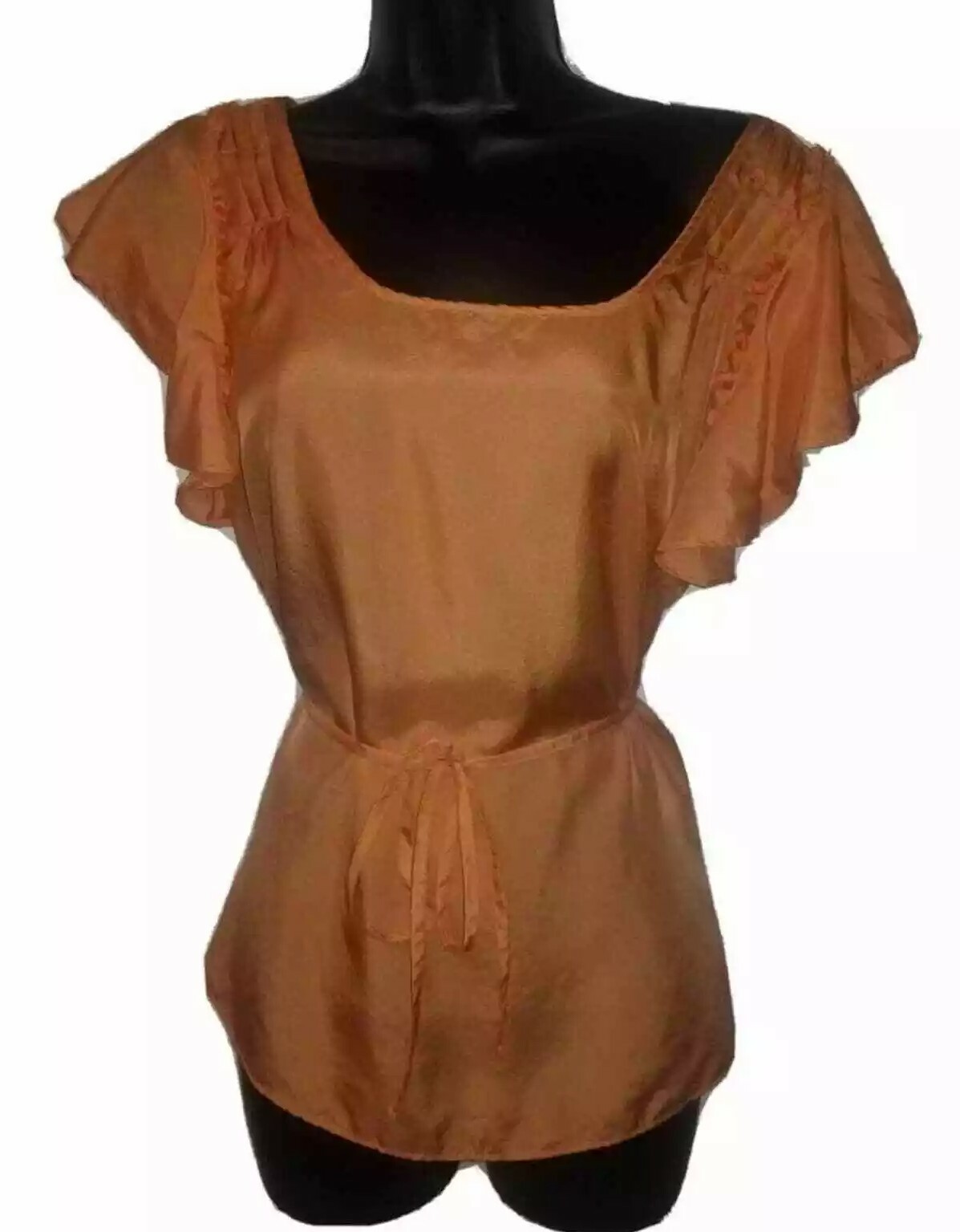 Banana Republic orange blouse S Silk