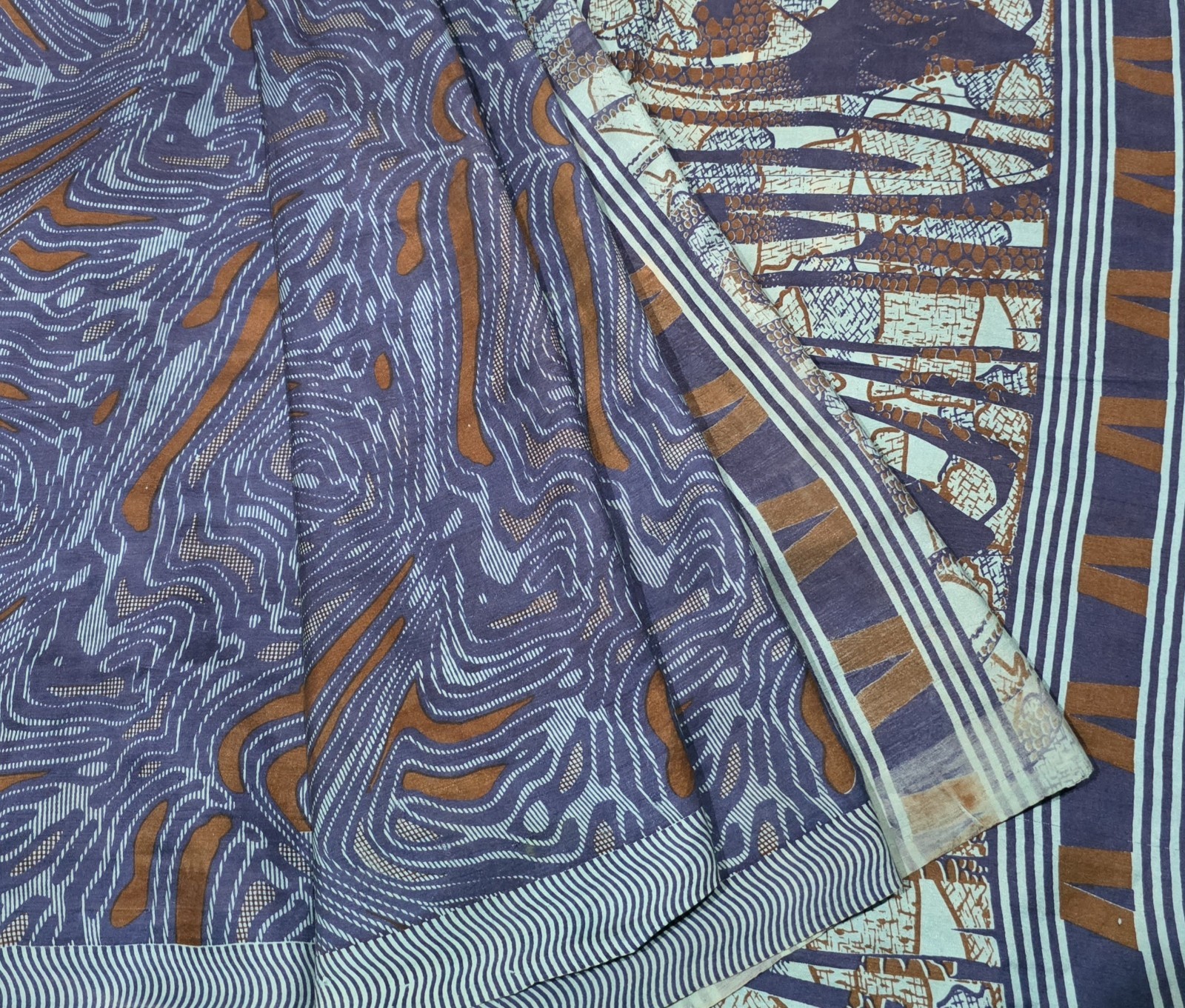 Vintage Silk Saree, 100% Pure Silk Fabric, 5 Yards Ethnic Indian Printed Sari