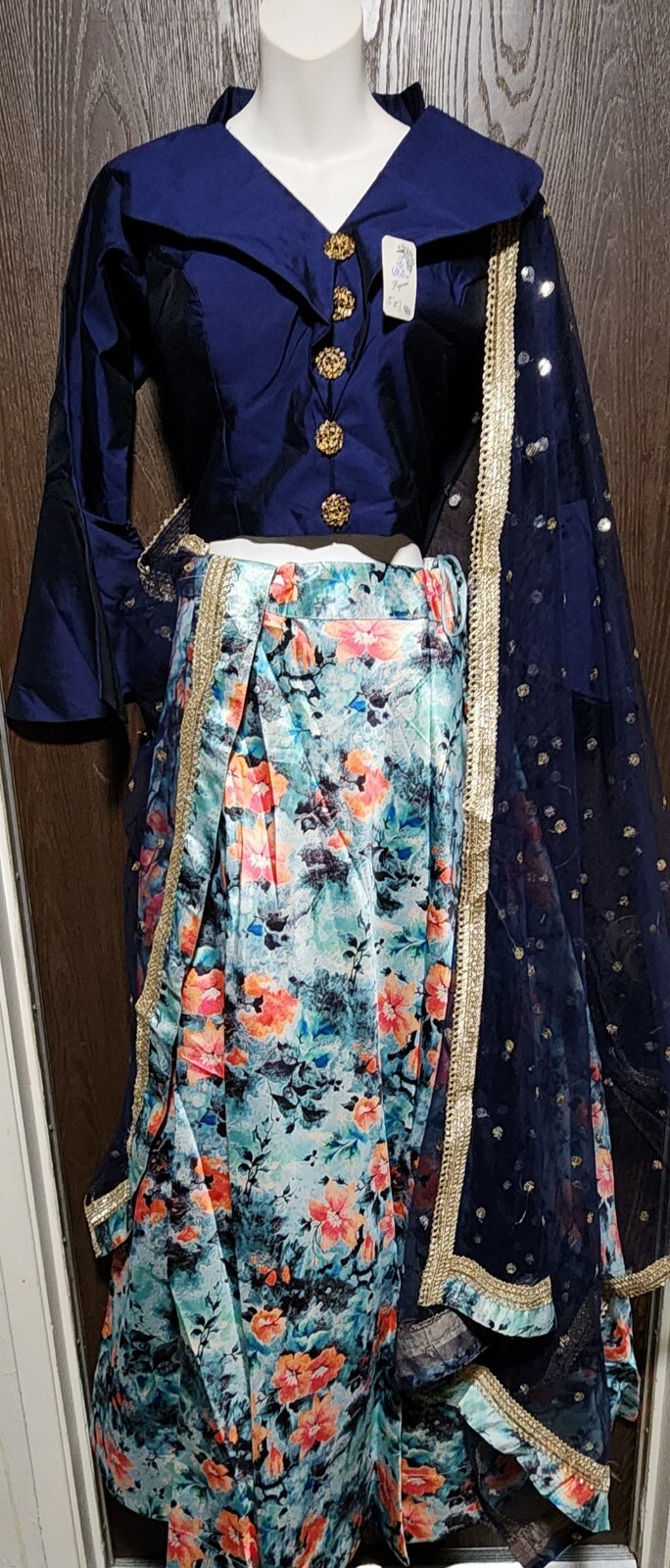 L 40 New Readymade stitched bollywood Partywear Lengha Top Dupatta Dress Gown