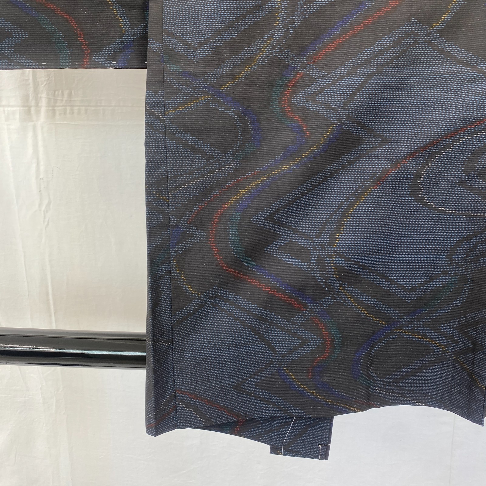 Japanese Vintage Kimono Haori Jacket Silk Navy Oshima Traditional Authentic 33in