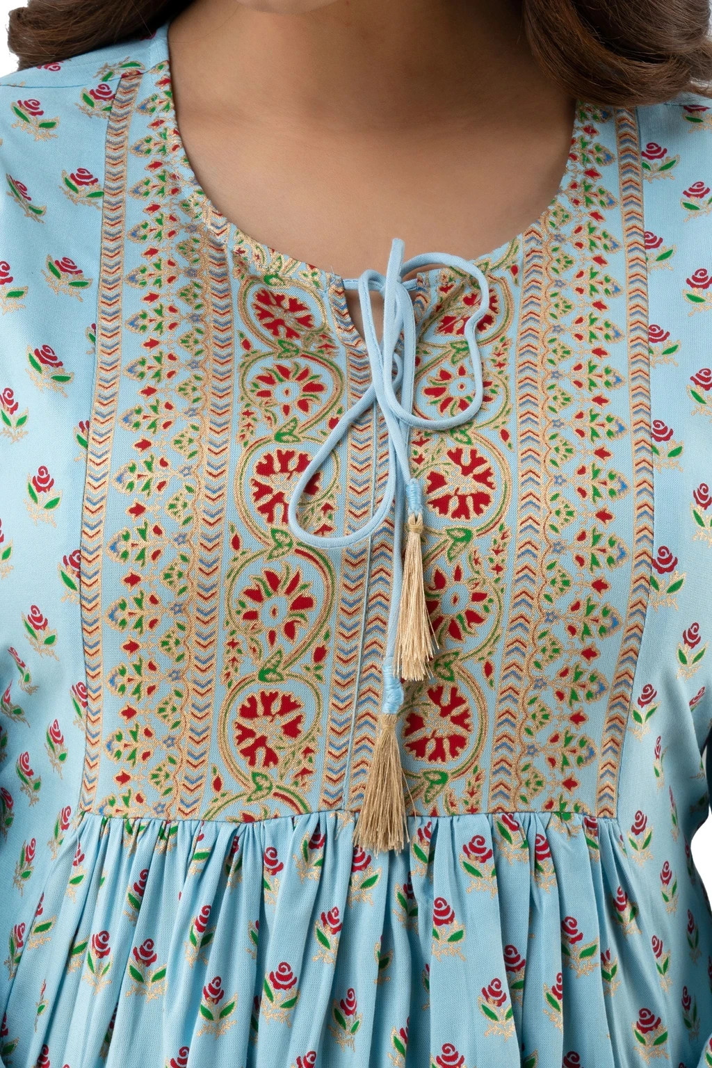 Women Casual Regular Fit Printed Kurta Top Designer Bollywood Tunic Kurti Dress