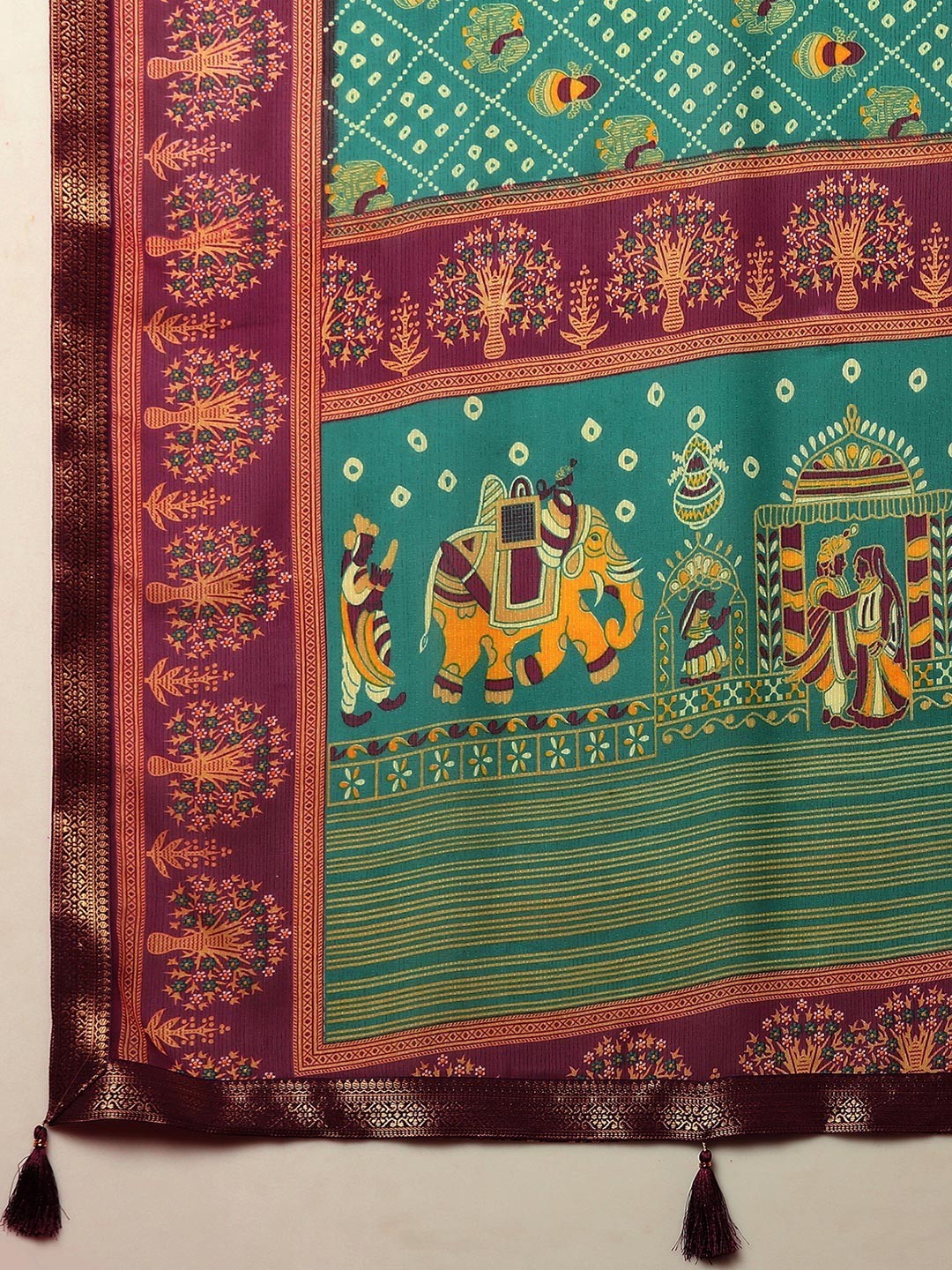 Women’s Bandhani Printed Pure Georgette Saree