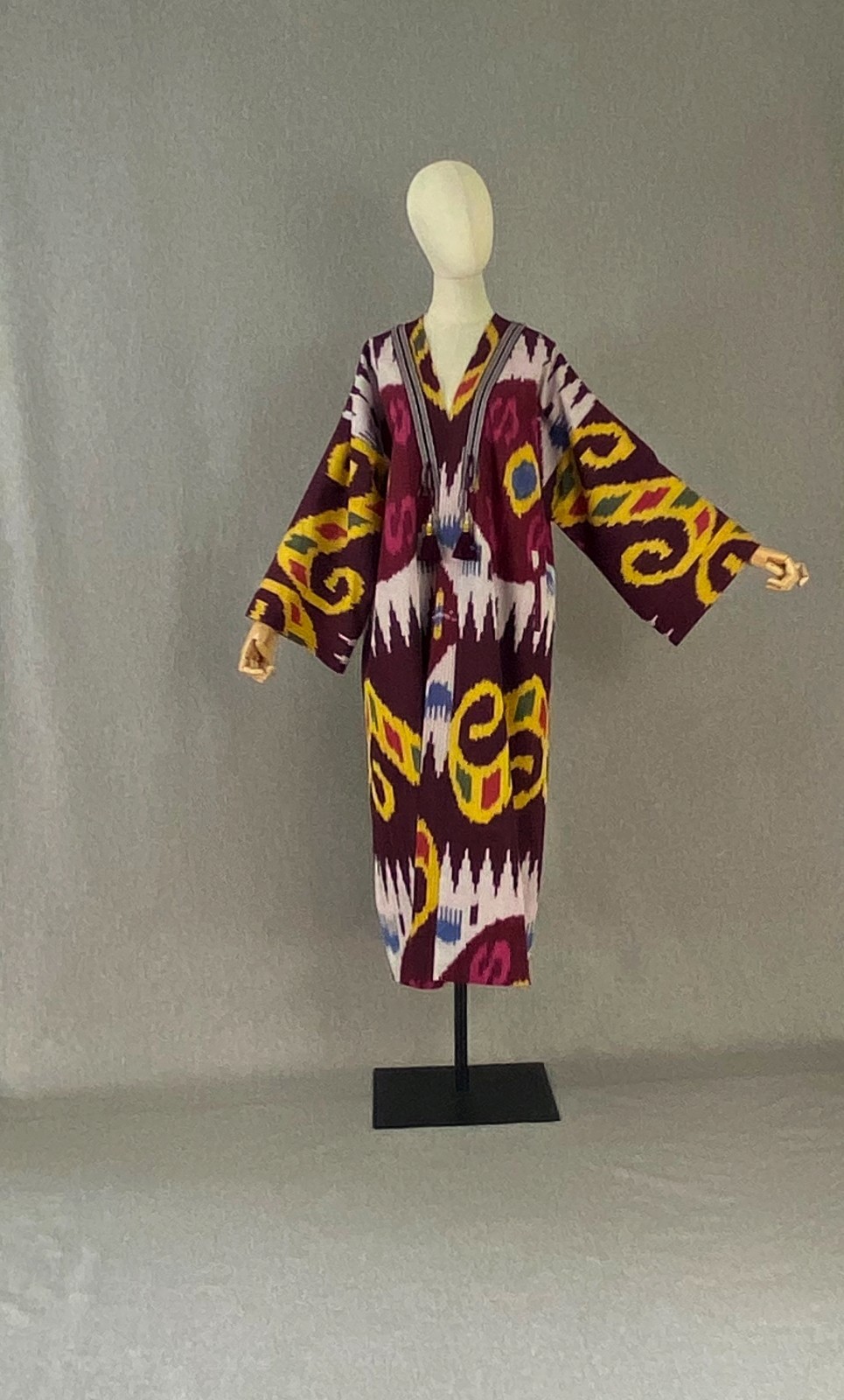 Uzbek Ikat Chapan Handmade Cotton Kimono Kaftan Boho Jacket Robe Festival Coat