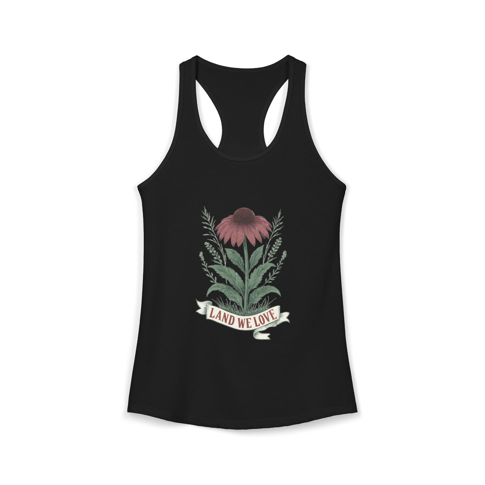 Women’s Land We Love Racerback Tank Patriotic USA America Pride Made in USA