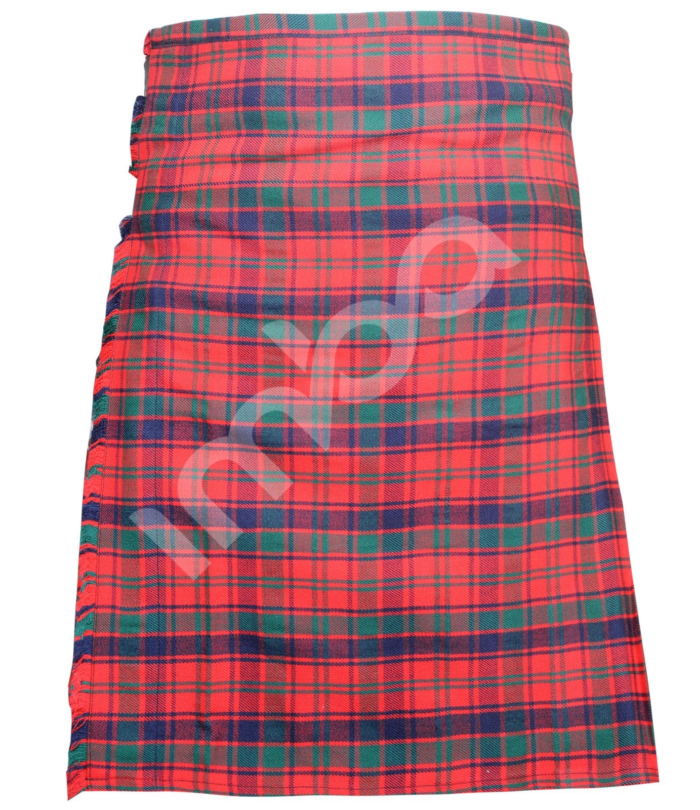 Men’s Robertson Red Modern Tartan Kilt 8 Yard 16oz Leather Custom Size