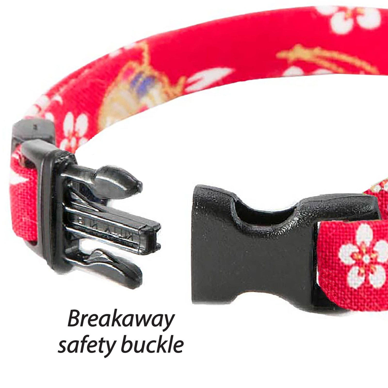 Necoichi Kimono Ribbon Cat Collar (Red) Red
