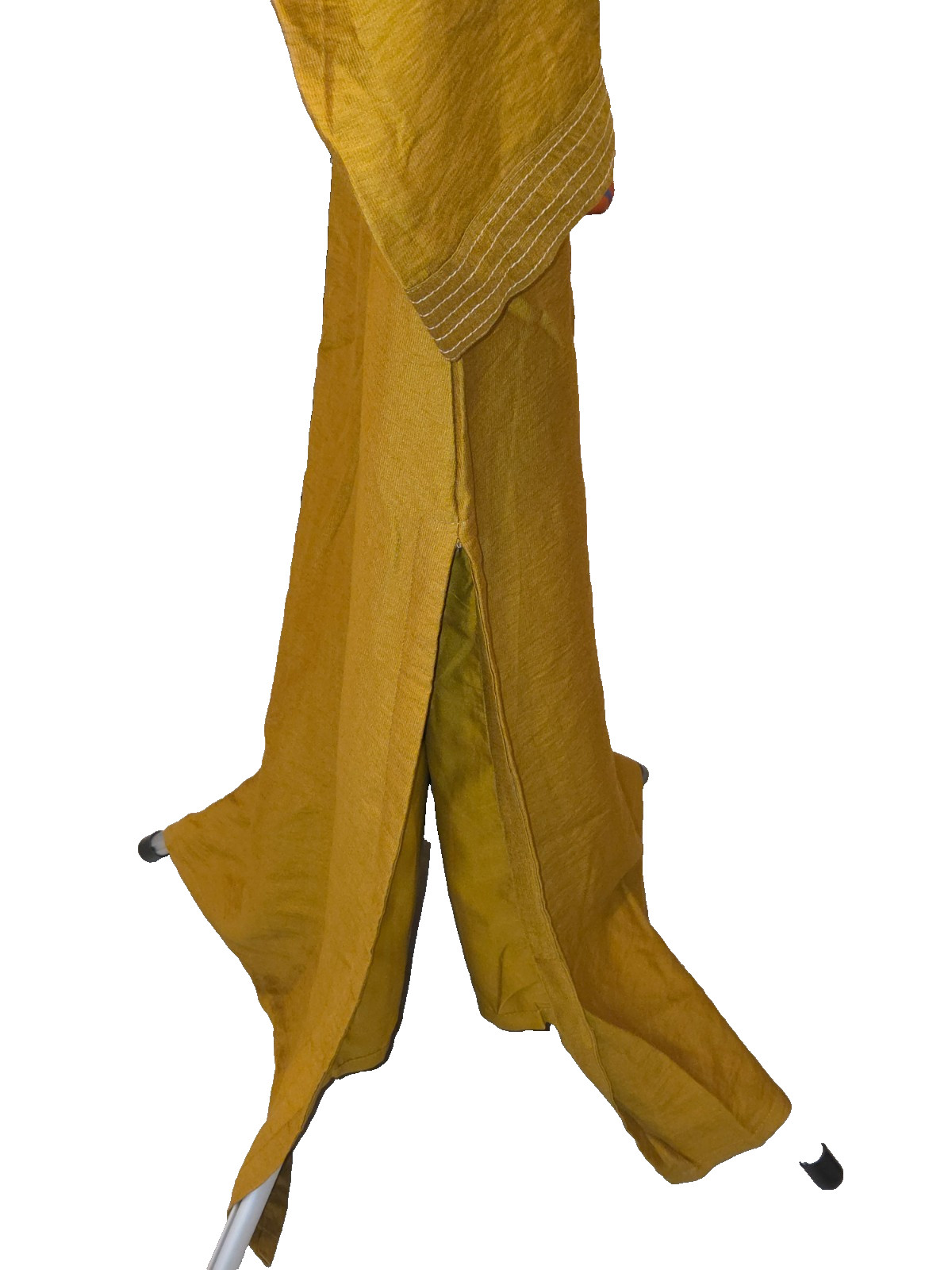 Kurta Straight Mustard Yellow with Flower Embroidery Size Womens Large Large