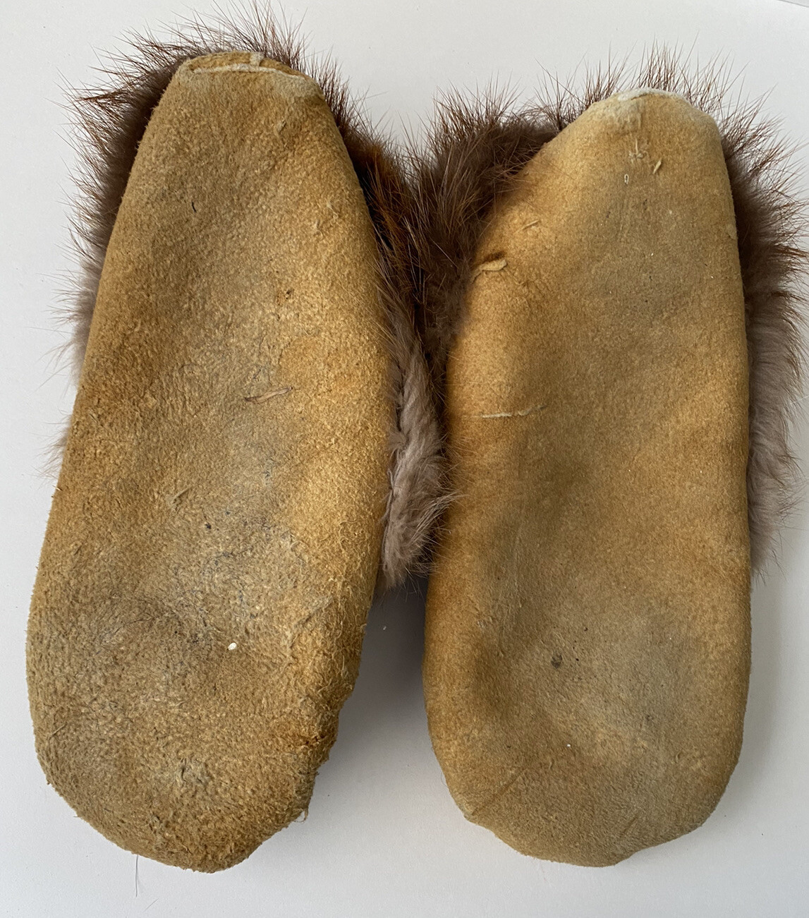 Native American Handmade Leather Moccasins Sz 9, Fringe In Mink