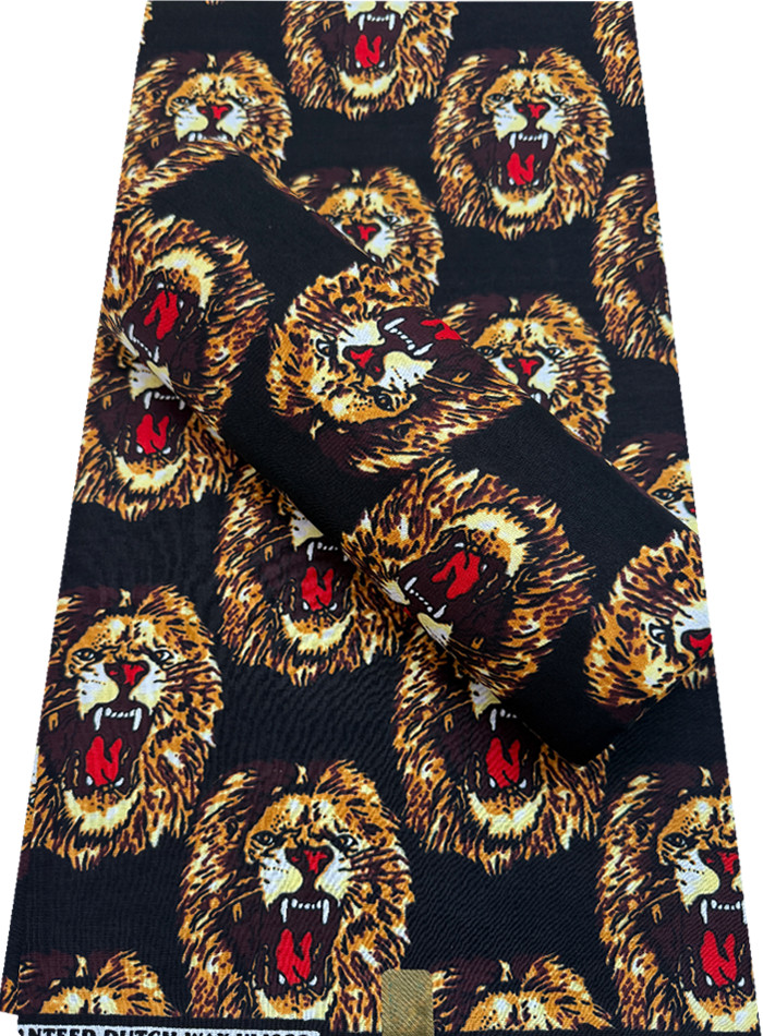Lion Head-African Super Quality Wax Prints Sell by 6 Yards-Lion Head in African