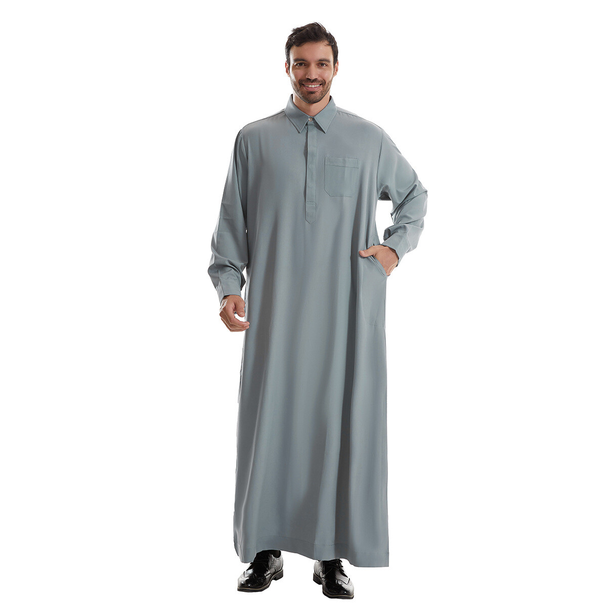 Islamic Men Long Robe Dishdash Thobe Saudi Jubba Kaftan Dubai Arabic Abaya Dress