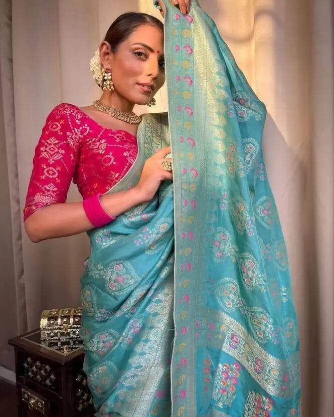 Designer Sari Bollywood Bridal Silk Saree Blouse South Indian Party Wear Saree