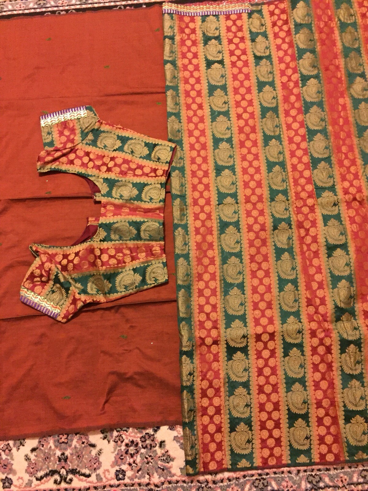 Maroon/Red/Green Net/Half Saree Designer Art silk saree w/stitched blouse/Fall