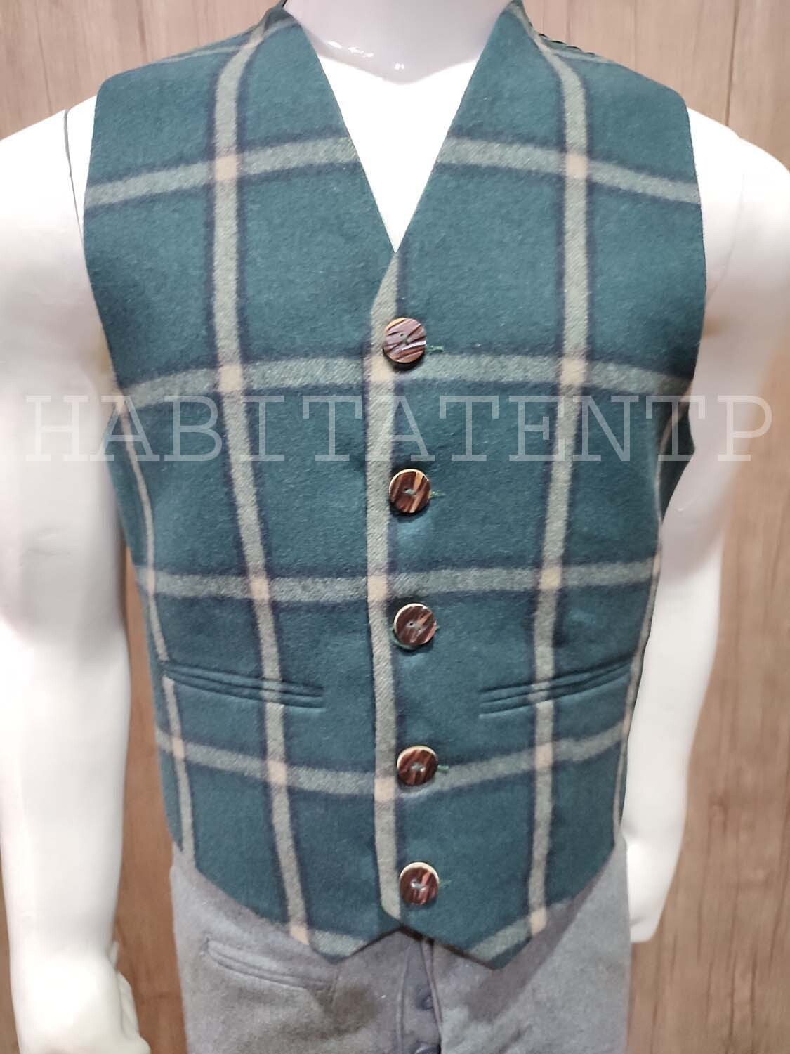 New Tweed Crail Highland Kilt Jacket & Waistcoat Vest Scottish Wedding Dress