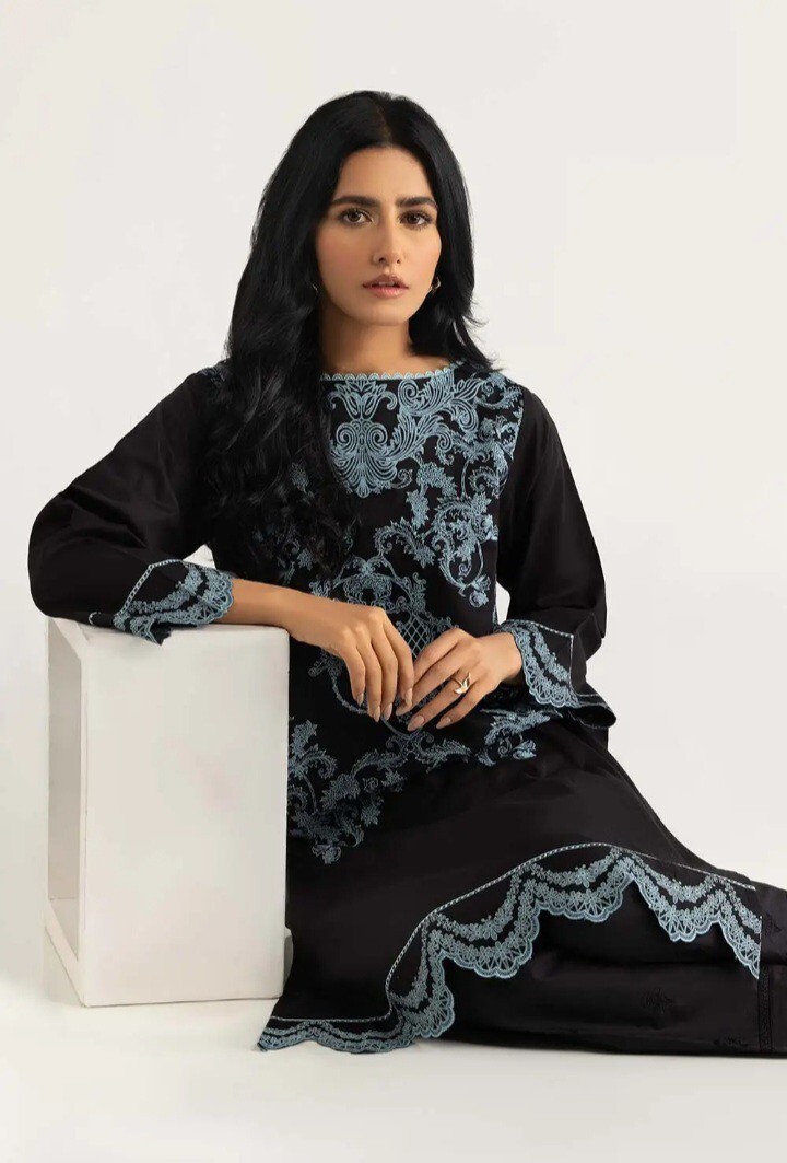 NWT GUL AHMED Size L Screen Printed Cambric Cotton Kurti Pakistani Designer JOFA