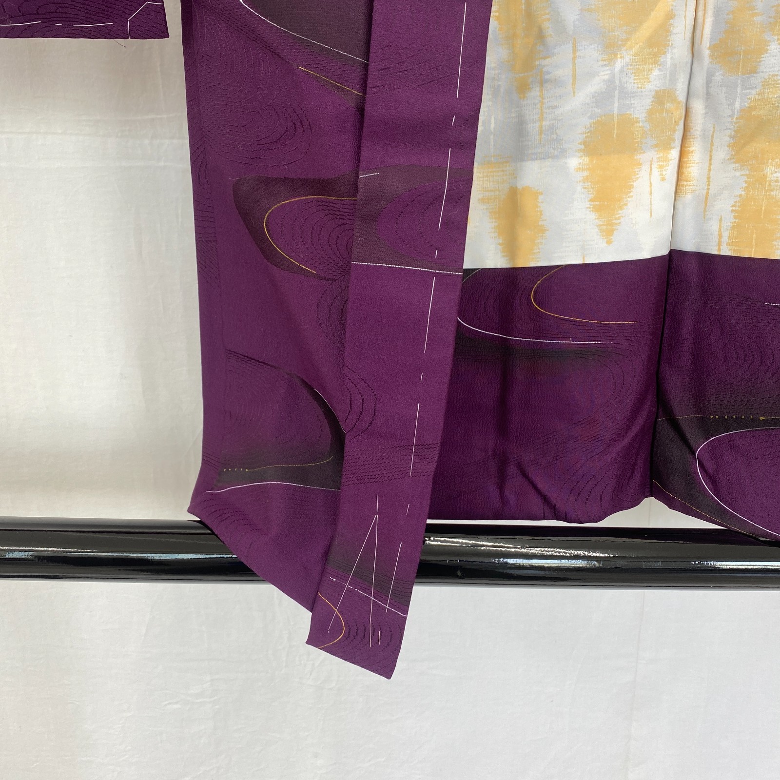 Japanese Vintage Kimono Haori Jacket Polyester Purple Traditional Authentic 30in