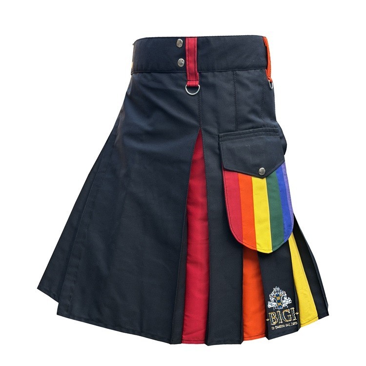 New Rainbow Utility Pride Hybrid Kilt LGBT Colorful Kilt Sizes 28″ – 62″