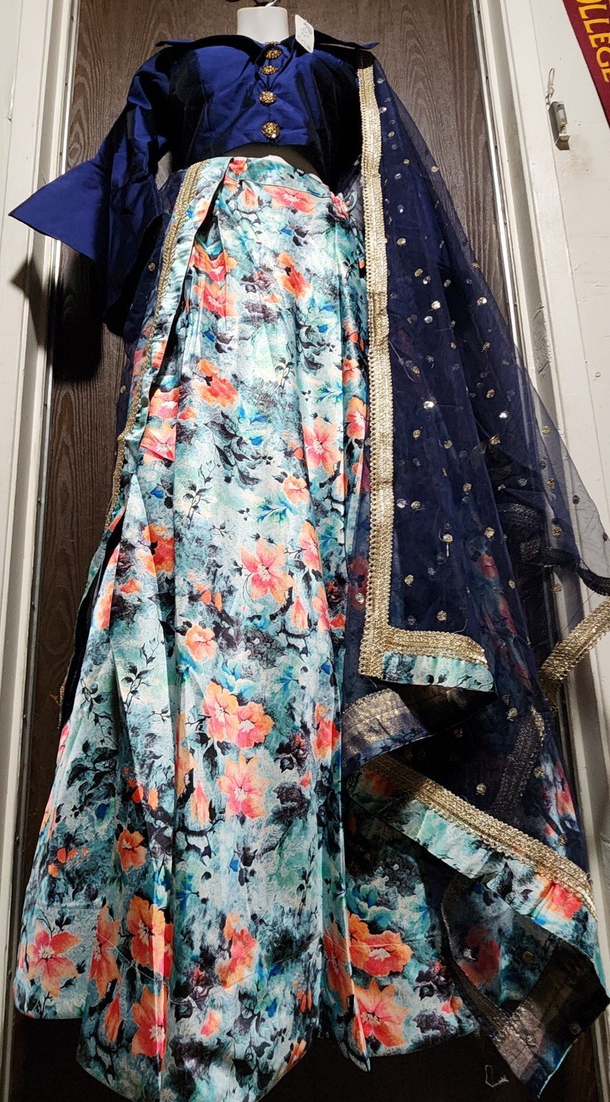 L 40 New Readymade stitched bollywood Partywear Lengha Top Dupatta Dress Gown
