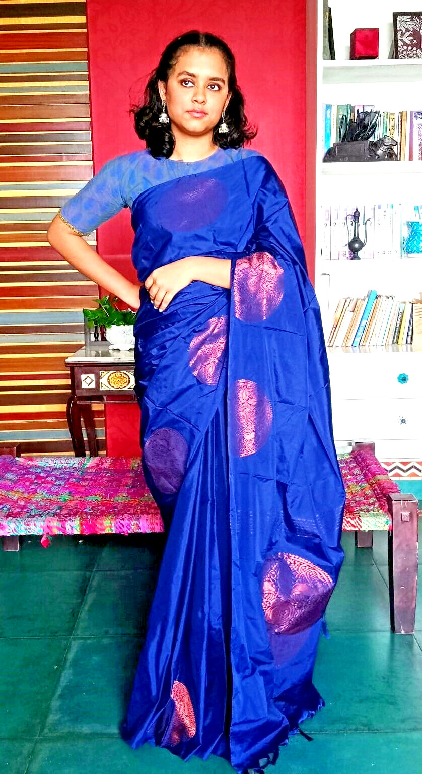 Riaa Contemporary Stylish Eye-catchy Saree Soft Pattu Mysore Silk Sari