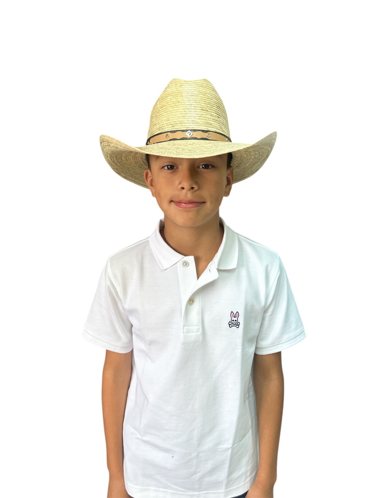 KIDS MEXICAN PALM HAT , OUTDOOR ,SOMBRERO , ROBA VACAS , 4 -8 , TEXAS , (A)