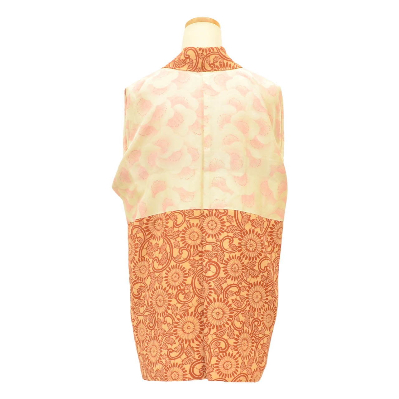 Vintage Japanese Kimono | Haori Jacket | Brown Silk | Floral Arabesque | uu2443b