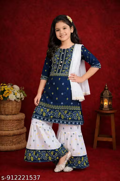 KURTI PAJAMA SET FOR GIRLS Ready To Wear kurti set / daily wear for girls