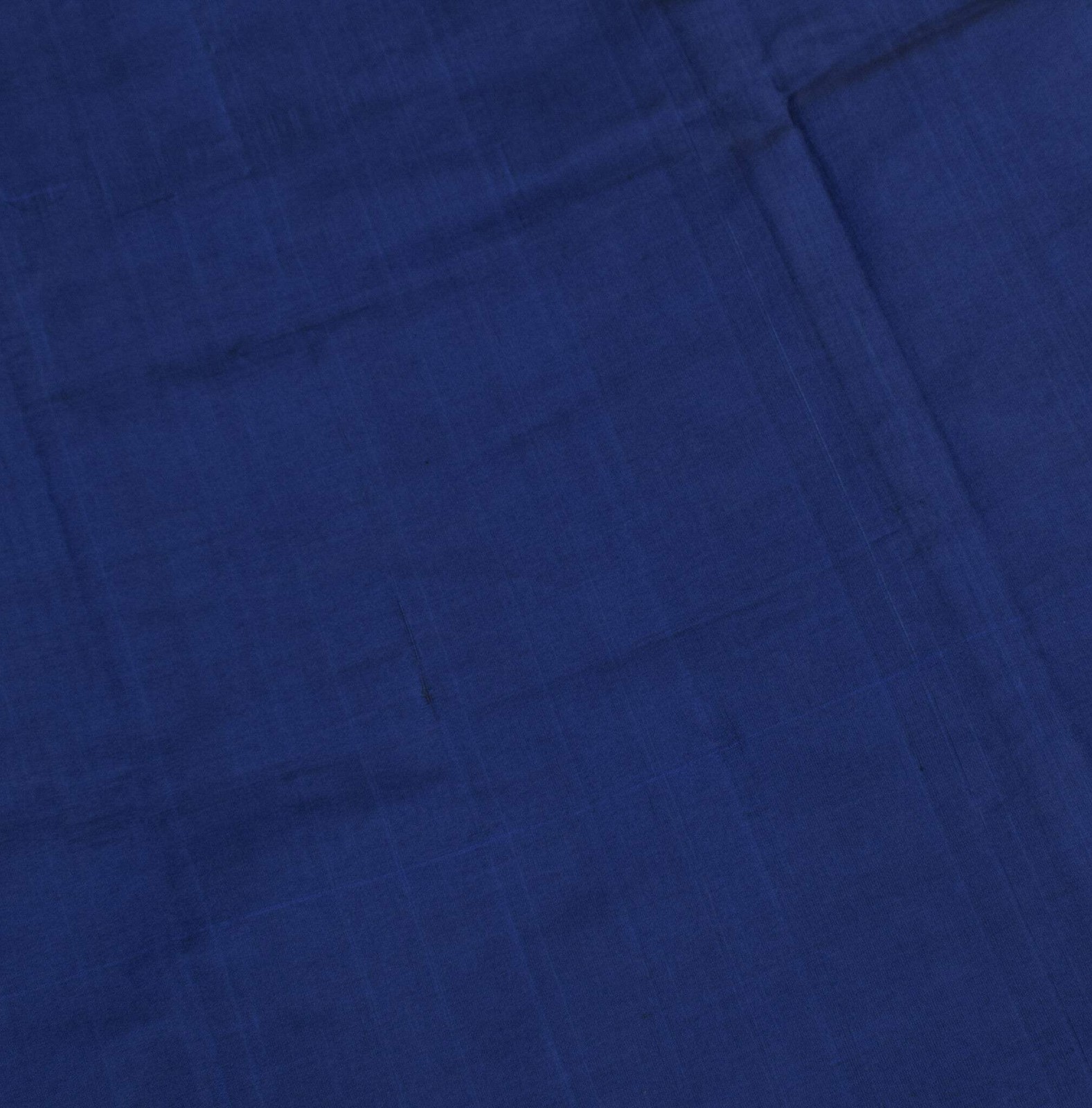 Sushila Vintage Blue Plain Saree Rudraksh Woven Pure Cotton Handloom Sari Fabric