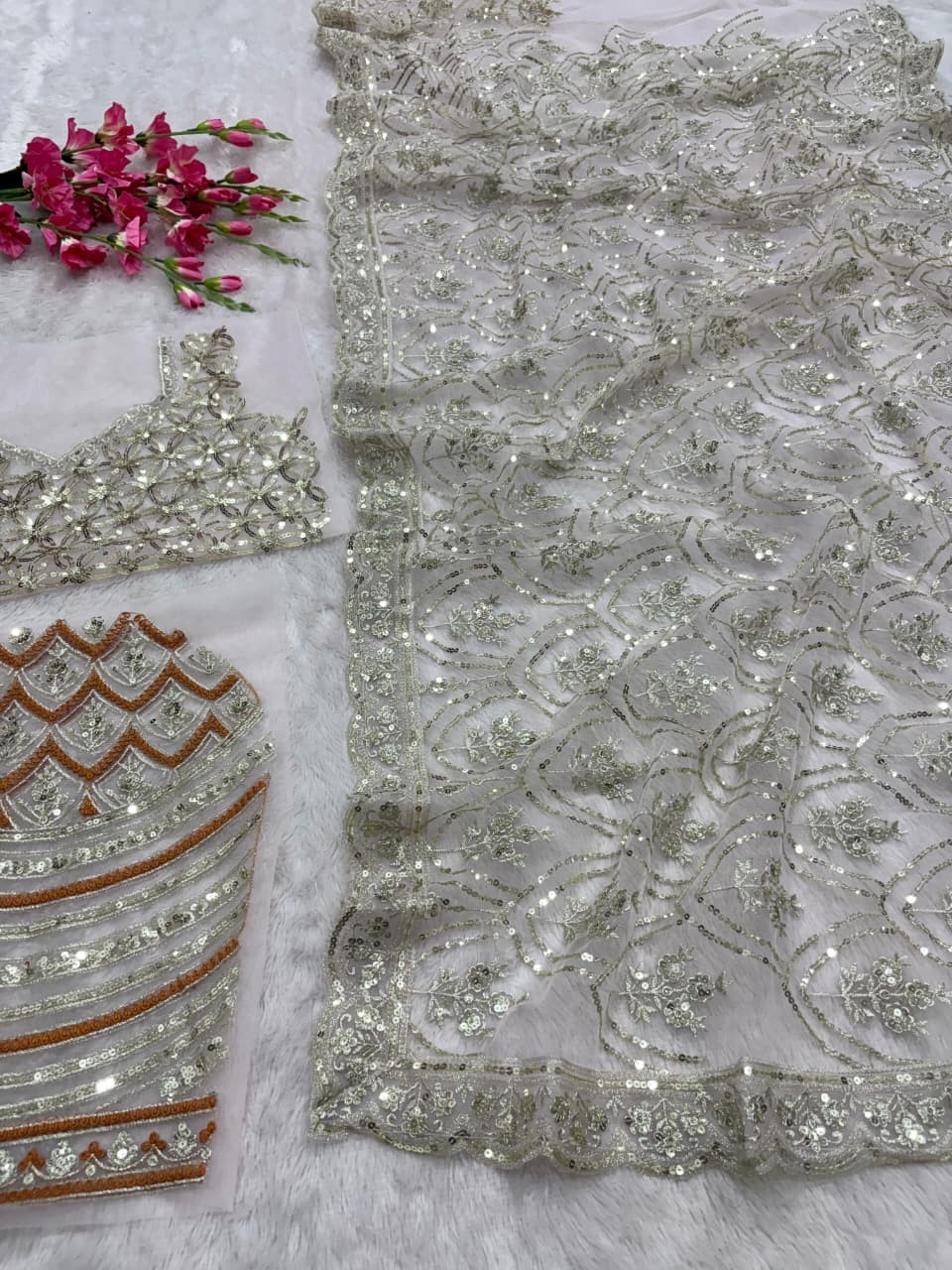 Premium Butterfly Net Wedding Function Party Wear Indian Sari With Blouse11-HC-1