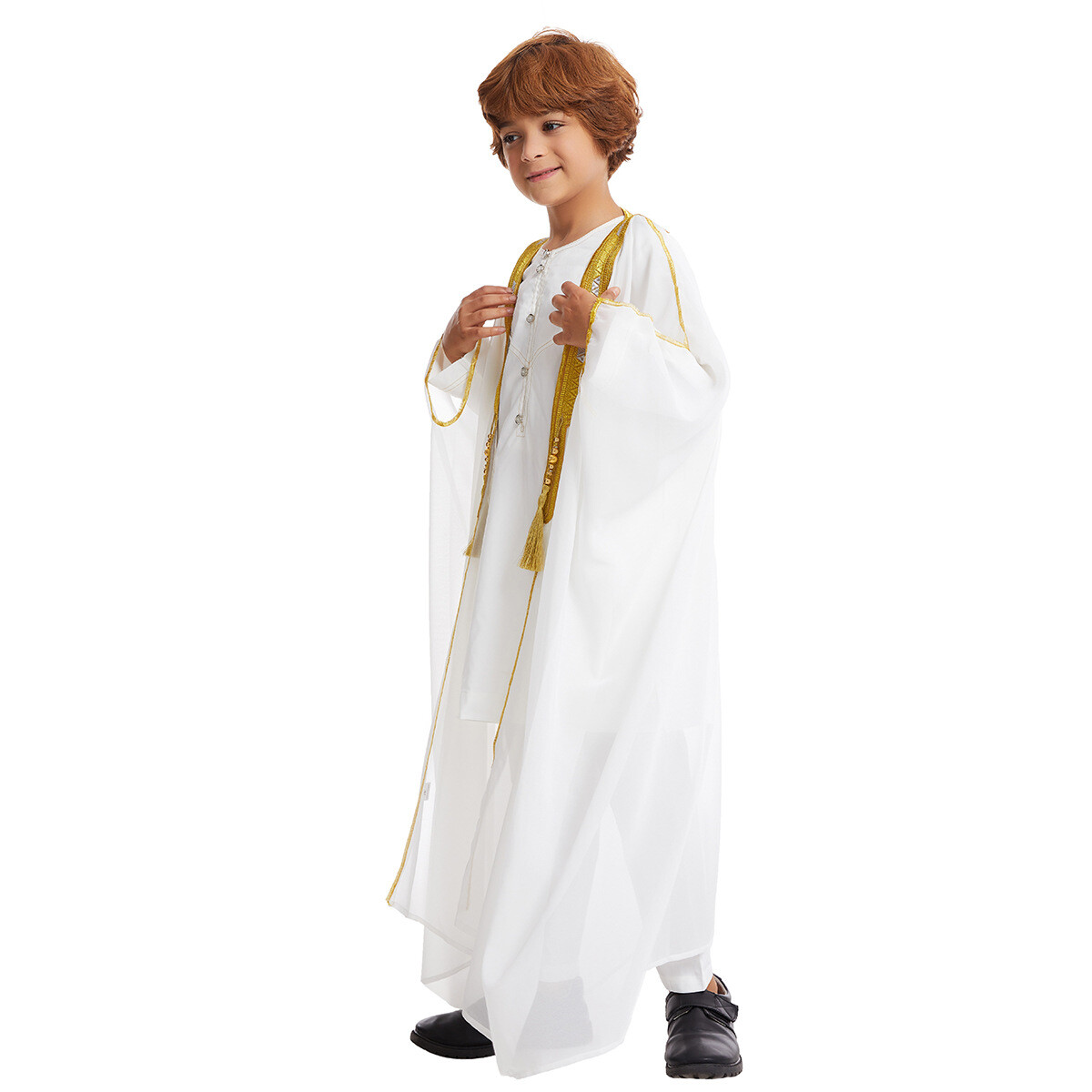 Muslim Children Kids Boys Dishdasha Thobe Kaftan Robe Islamic Abaya Saudi Jacket