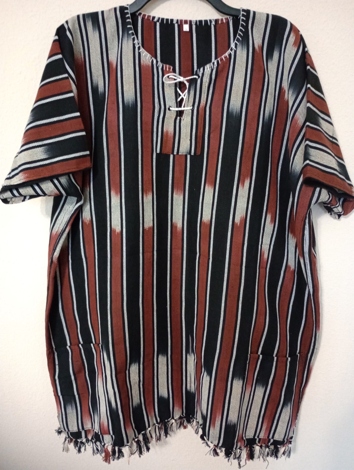 African Hand Woven Unisex Shirt With 34inch Long Outer Pockets 3XL