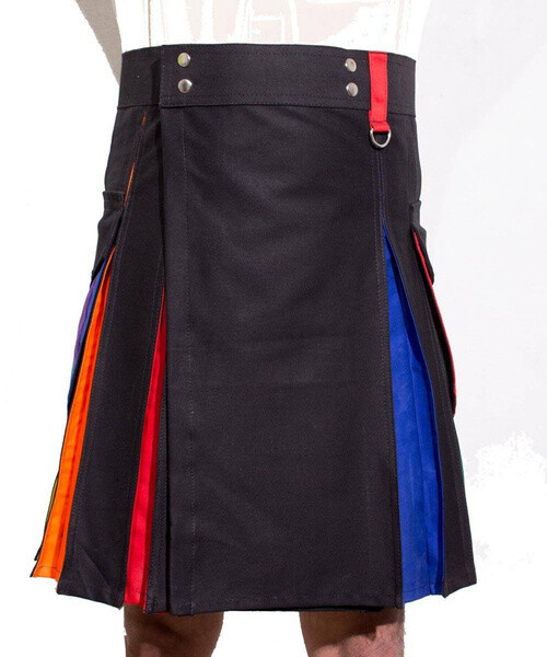 Scottish Pride Rainbow Hybrid Utility Kilt for Men from 28 “to 62” inches waist