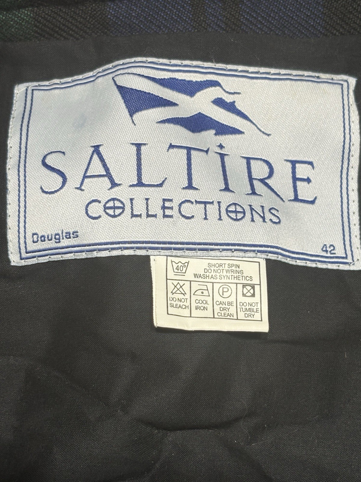 NEW Saltire Collections Blackwatch Tartan Kilt Sz 42 Pleated Scottish Green/Blue
