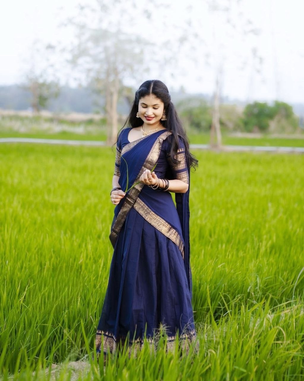Kanchi Cotton Lehenga Choli Zari Weaving Work Indian Ethnic Party Wear
